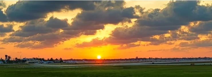 airport apron sunset